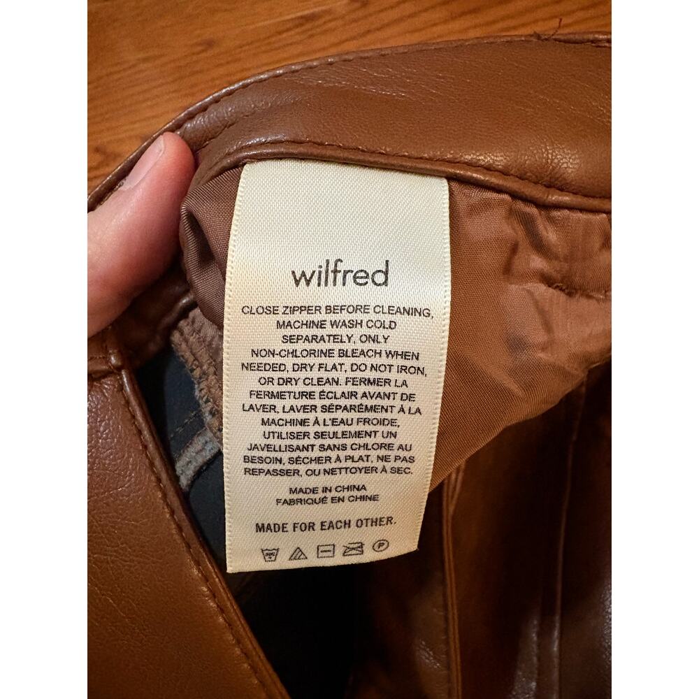 ARITZIA WILFRED The Melina Pant Camel High Waisted Vegan Leather Pant Size 4 - Picture 5 of 7